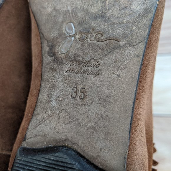 JOIE Festival Fringe Flat Boot 35 Boho Cognac Suede - Picture 8 of 9